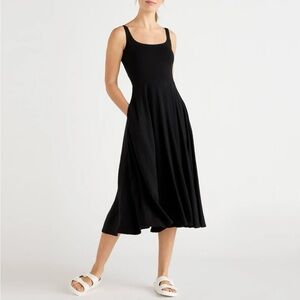 Quince Tencel Jersey Fit & Flare Dress